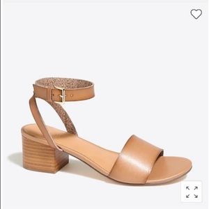 JCREW TAN OPEN TOE BLOCK HEEL SANDAL SIZE 8.5